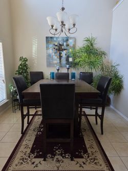 Solid Wood Counter-Height Dining Set (Seats 4 To 6) With Storage Drawer - Pick Up Only