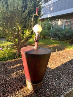 Mid-Century Modern Crackle Finish Table Lamp