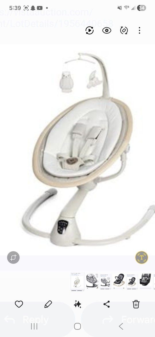 Maxi-Cosi Cassia Baby Swings for Infants: Smart Portable Baby Swing with Music, Lightweight