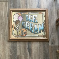 Ice Cream 5 Cent Mirror Sign 