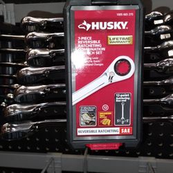 Husky 7-piece Reversible Ratcheting Wrench Set Sae