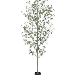 New 7ft Artificial Quince Leaf Tree with Realistic Trunks, 84in Faux Quince Leaf Tree with Lifelike Leaves for Garden,