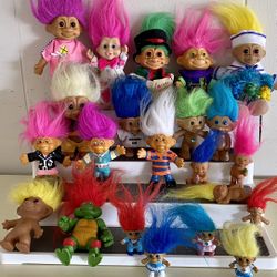 Vintage 3 Trolls Applause Magic Baby Poseable Trolls 90s 