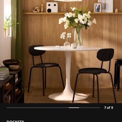Round Dining Table with 2 Chairs – IKEA Docksta & Tonstad 