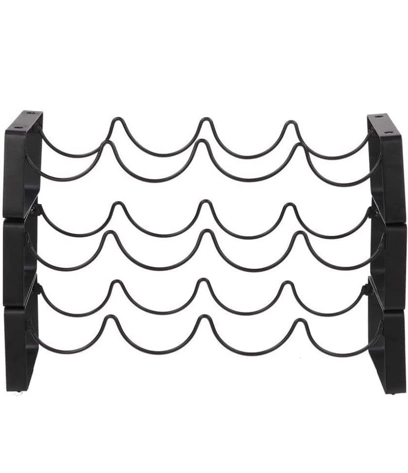 3 Tier Stackable Wine Rack 12 Bottles Metal Wine Rack