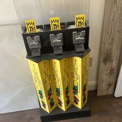 Vintage 1940s triple candy gumball machine