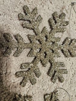 Vintage Glass Glitter Snowflakes