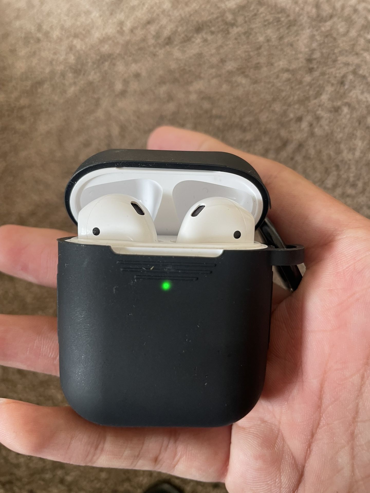 AirPods 2nd Gen with Black Protective Case – Great Condition