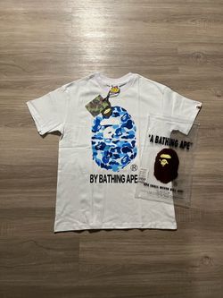 Small white blue camo bape shirt