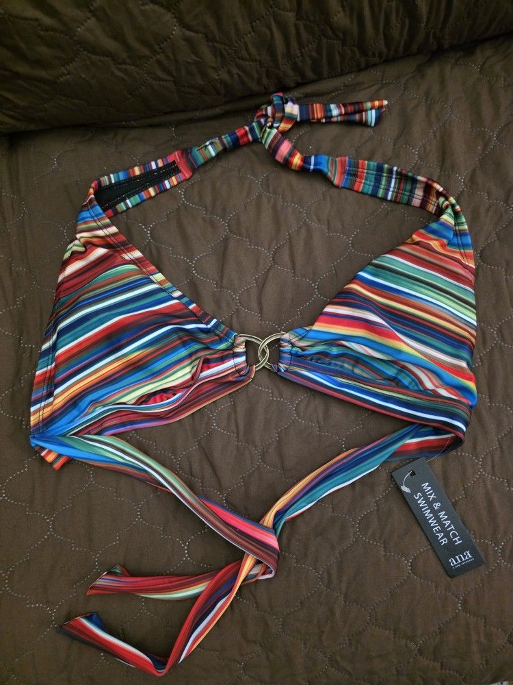 Striped Ombre Halter Swim Top