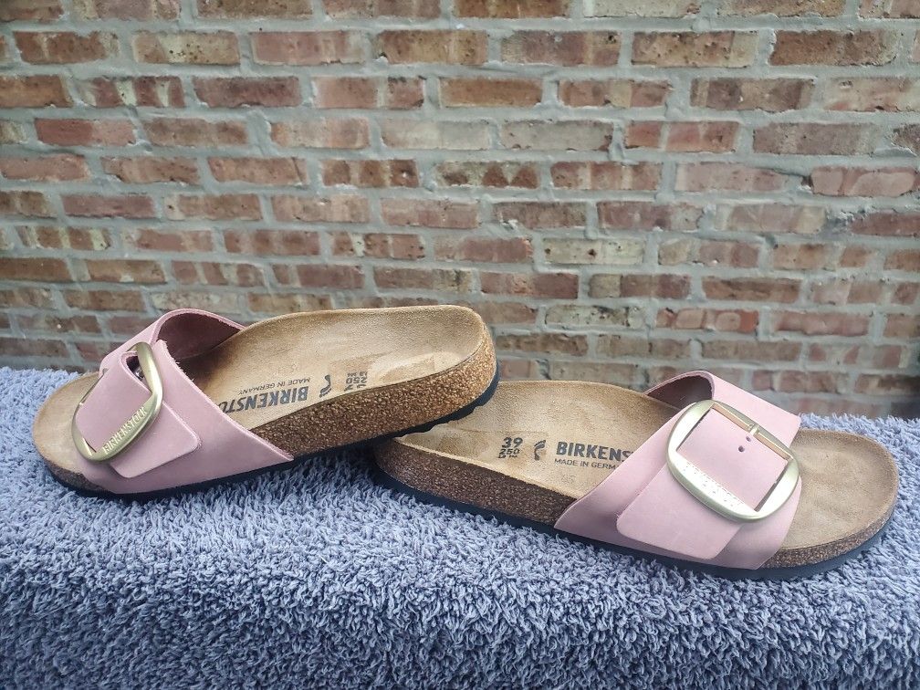 Birkenstock Madrid Big Buckle Sandal 39 Women's US 8 Men 6 Old Rose Color New