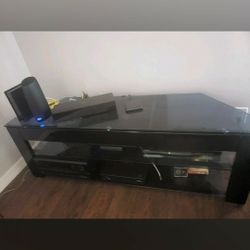 Black Glass T.v. Stand
