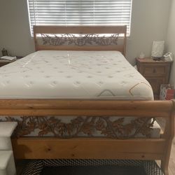 Real Cedar And Metal Bed Frame (with Box Spring)