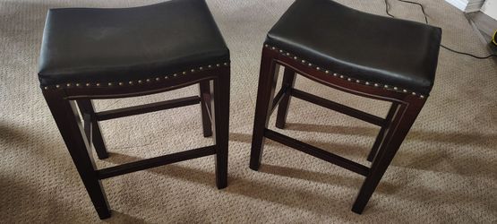 Set of 2 Espresso Brown Bar Stools