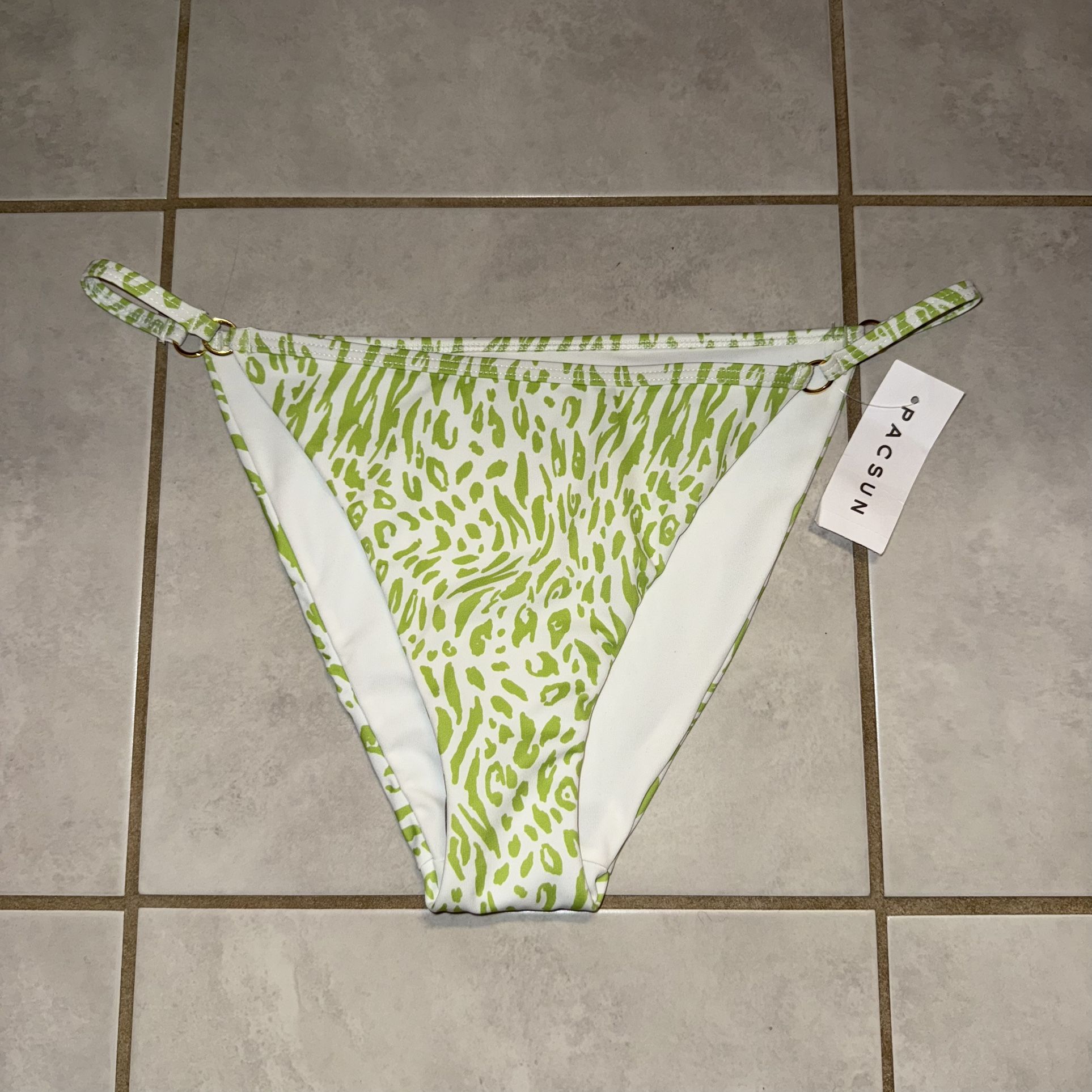 NWT $25 LA Hearts By Pacsun Cheetah Printed Cheeky String Bikini Bottom L