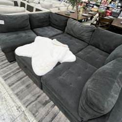 Grey Fabric Sectional 6pc With Storage From Costco