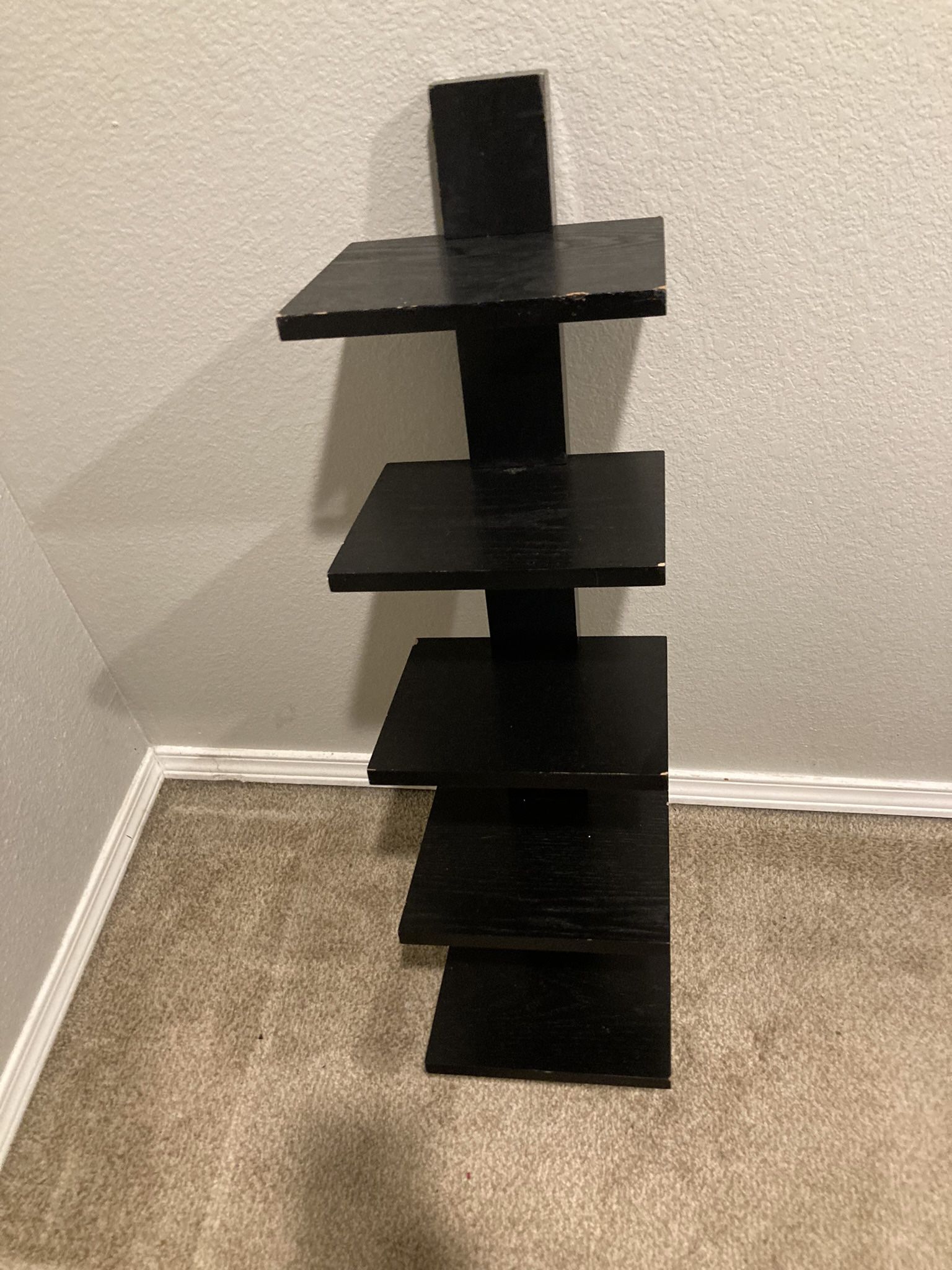 Black 5-Tier Wall mount Bookshelf
