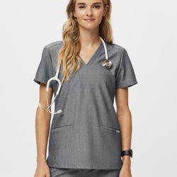 Figs Graphite Casma 3 Pocket Scrub Top