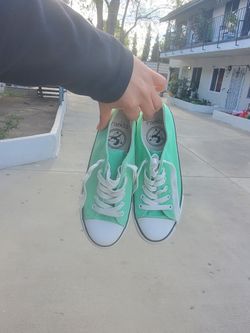 Insekta Green Converse Style Shoes Size 8 Women