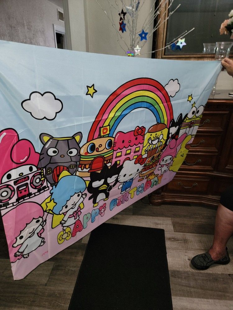 Sanrio Hello Kitty birthday Banner and cupcake holder