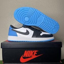 Jordan 1 Low Black Dark Powder Blue (W) 8W,9W
