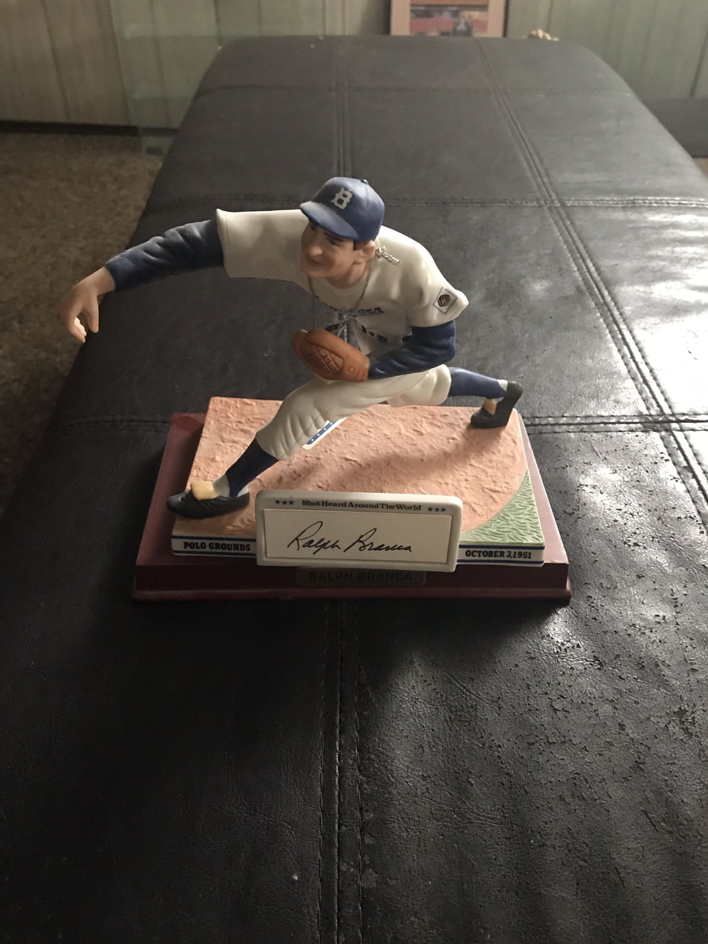 Ralph Branca autographed statue
