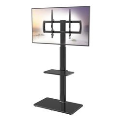 New In Box! Hemudu Universal 80 Degree Swivel TV Stand (27”-65”) Up To 32” Tall $50 (#1112)