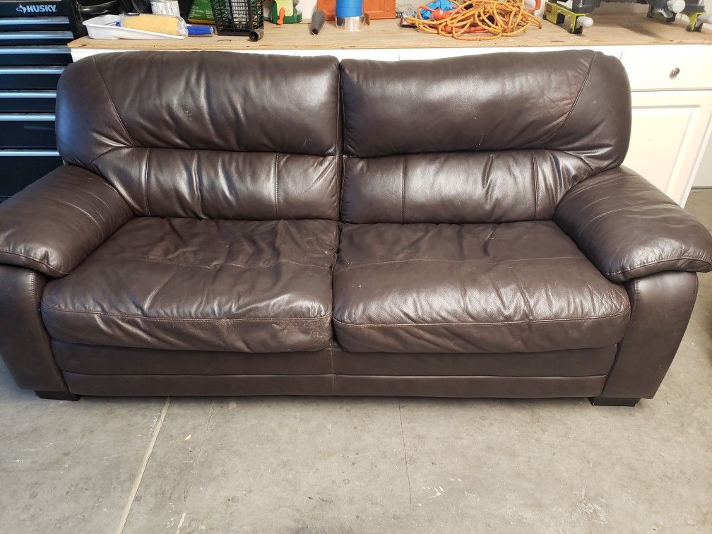 Leather Couch, love seat, and chair