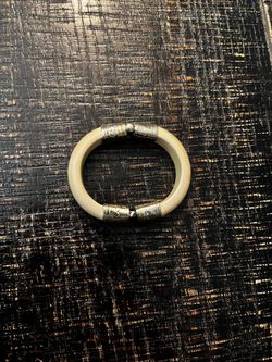 Vintage Bone & Silver Bracelet