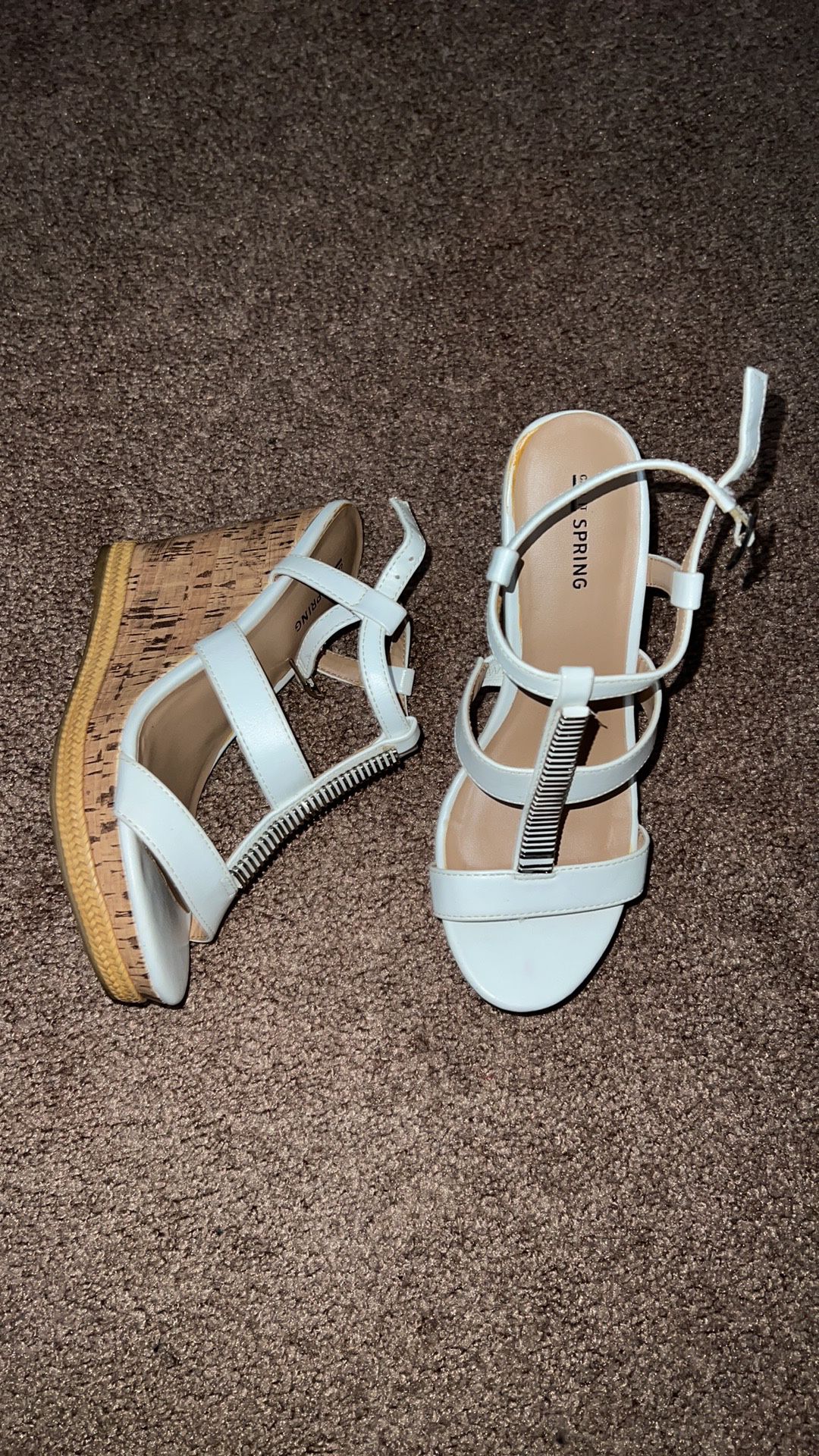 Call it Spring, wedges, 4.5" high wedge, white, size 6.5