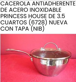Princess House 3.5 Qt Nonstick Stainless Steel Saucepan