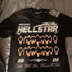 Hellstar Records T Shirt Black Streetwear 