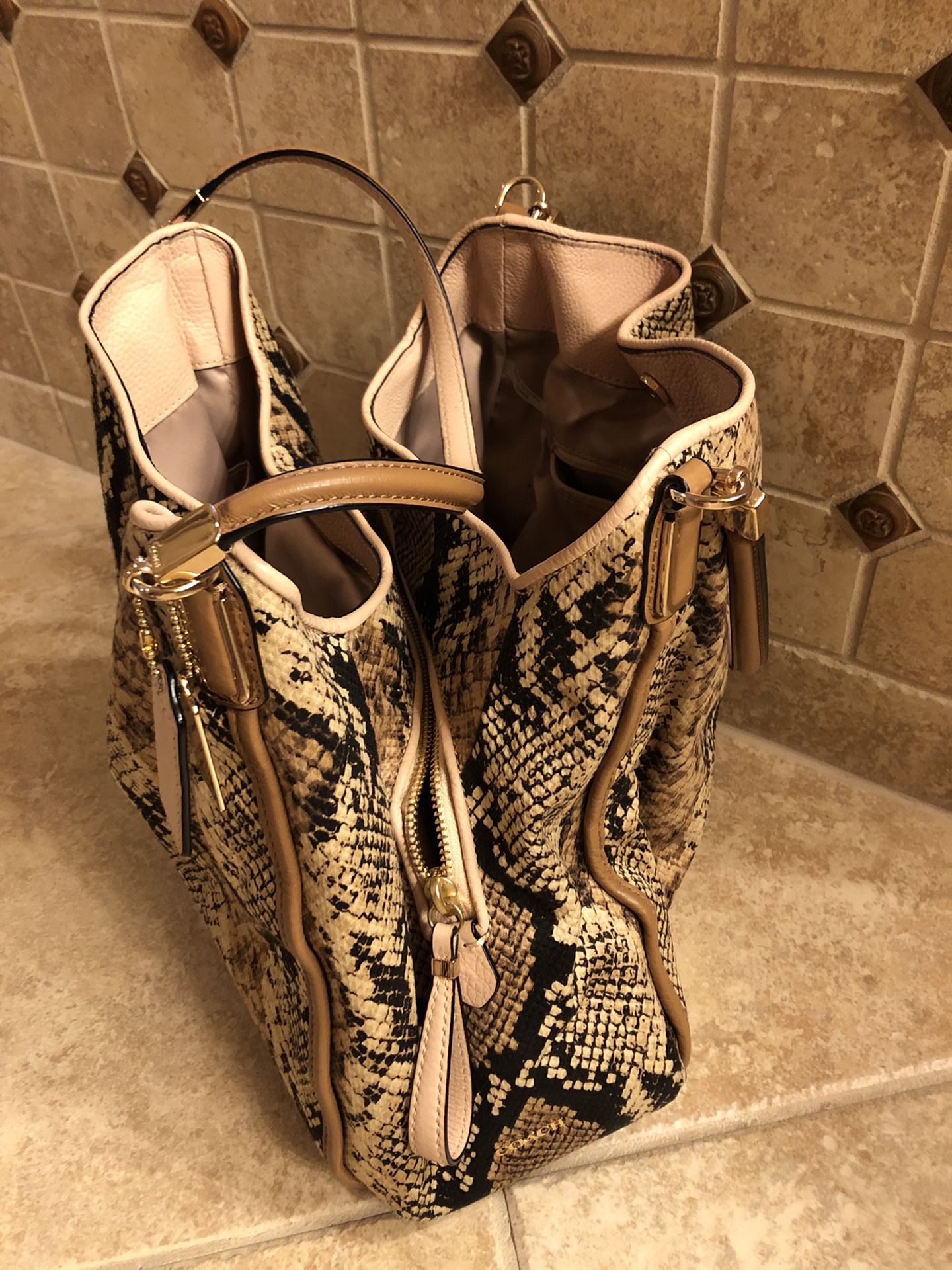 COACH Bag MADISON PYTHON PRINTED SMALL PHOEBE SHOULDER BAG (COACH 