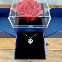 Moissanite Silver Heart Pendent Necklace