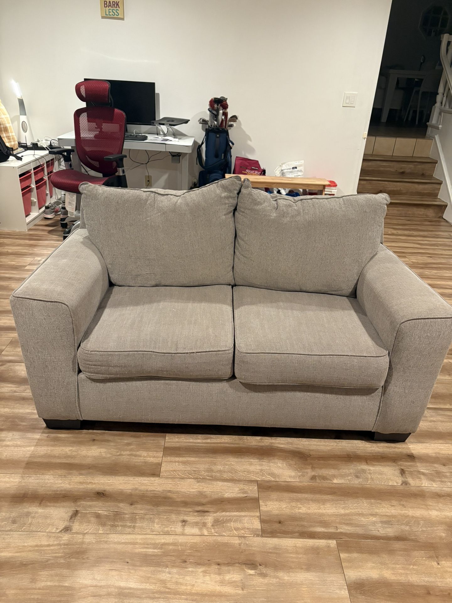 Great condition Big lots Gray Loveseat 62” Width, 36” deep, 30 inches height