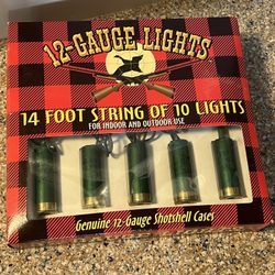 DECORATIVE CHRISTMAS HOLIDAY 12 GAUGE SHOTGUN SHELL 20 STRING LIGHTS