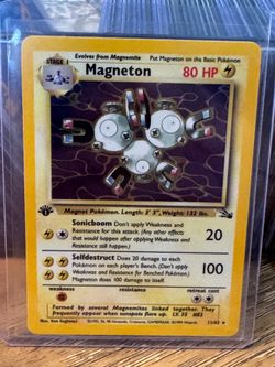 Pokémon Fossil 1st edition 1999 Magneton holo rare 11/62
