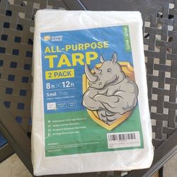 Tarps- 2-pack, White 8x12 Ft