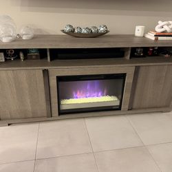 Fireplace Tv Table Entertainment Unit