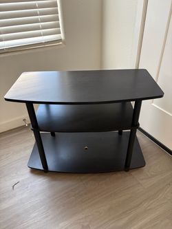 Black 3-Tier TV Stand – Entertainment Center with Storage Shelves