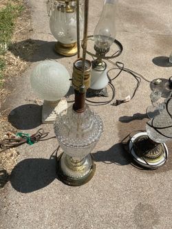 Lot of Vintage Glass Table Lamps