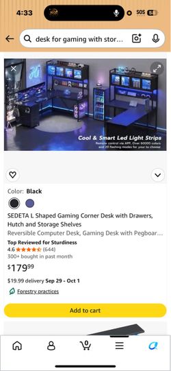 SEDETA L-Shaped Gaming Desk with Hutch and Storage