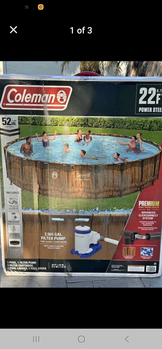 24' Round Coleman Pool With Windows.  $600 OBO