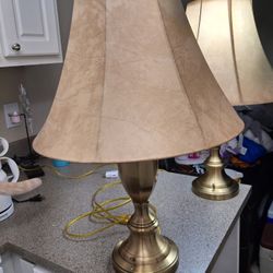 Brass Plated Lamps And Shades  
