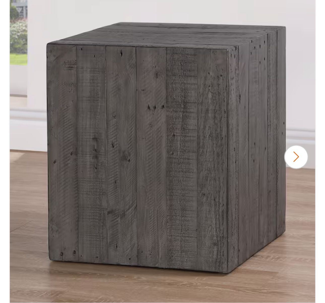 Colson 19 in. Charcoal Gray Square Wood End Table