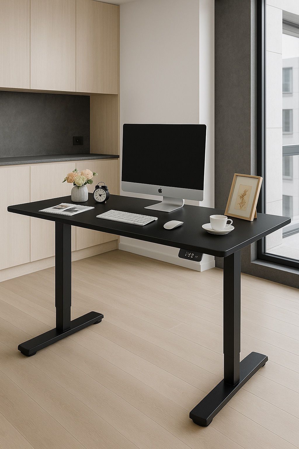 New 55” Electric Height Adjustable Desk For Standing with Memory Controller and Headphone Stand  New in box T HAD241400/ HAD23-0311A-1400  * Desktop S