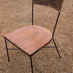 Vintage Wicker And Wood Chair