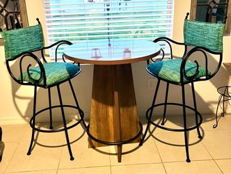 Round bar table and chairs