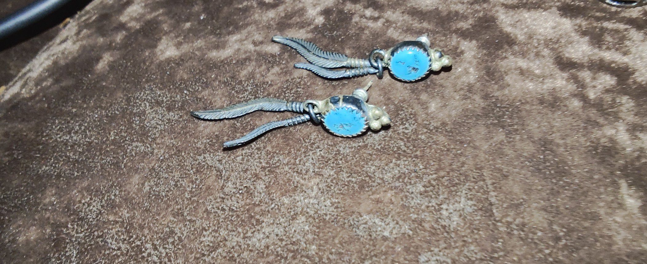 Turquoise And Sterling Silver Earrings 