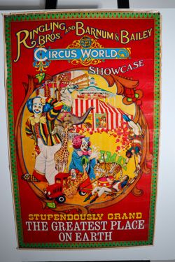 Vintage 1973 Ringling Bros Circus World Poster Florida Theme Park Showcase 23x35